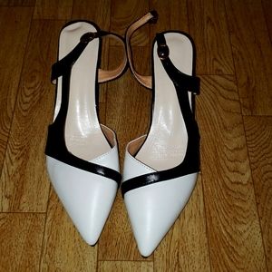 Black and white heels